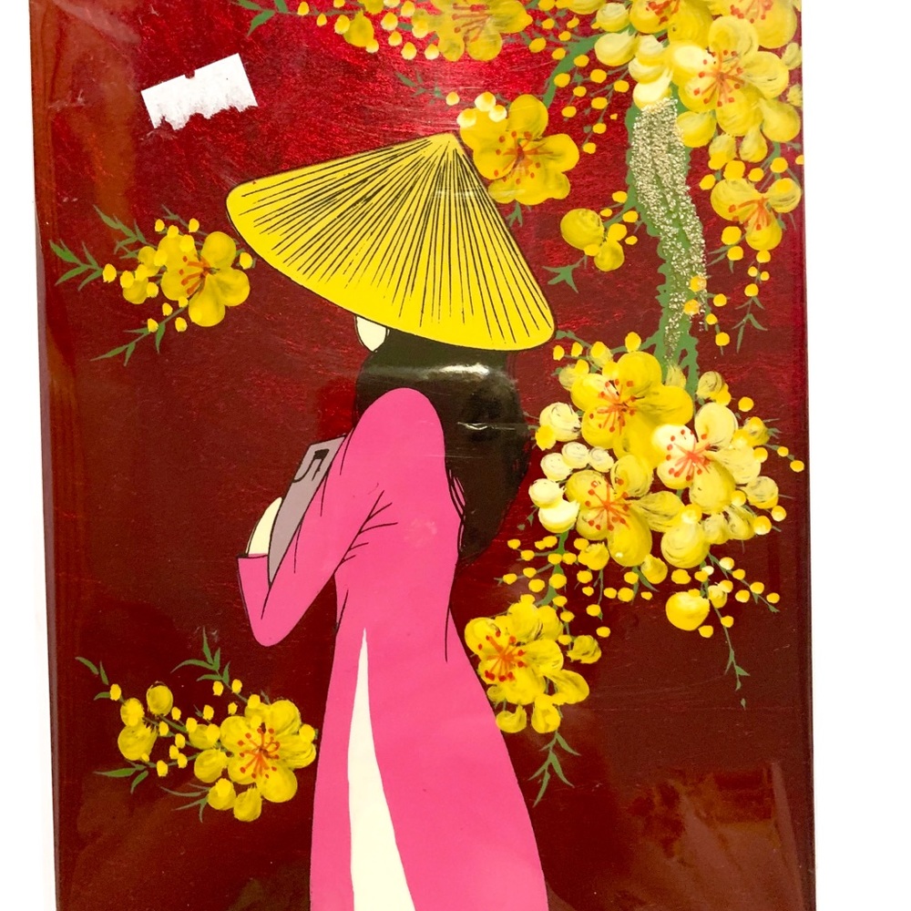 Lacquer wood painting/ hand painted engraved